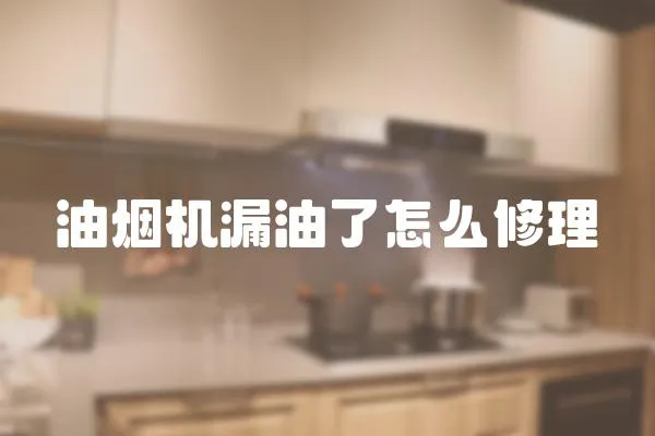 油煙機(jī)漏油了怎么修理