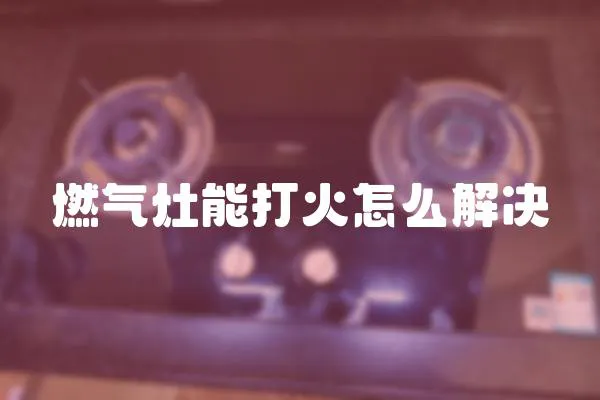 燃?xì)庠钅艽蚧鹪趺唇鉀Q