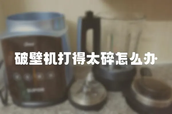 破壁機打得太碎怎么辦