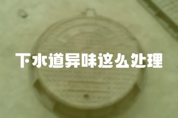 下水道異味這么處理