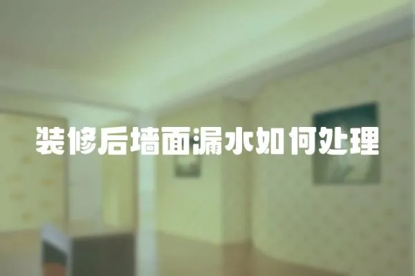 裝修后墻面漏水如何處理