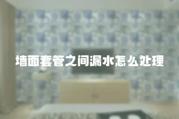 墻面套管之間漏水怎么處理