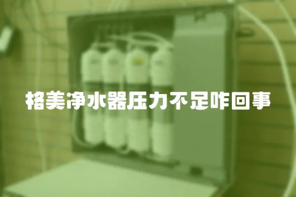 格美凈水器壓力不足咋回事