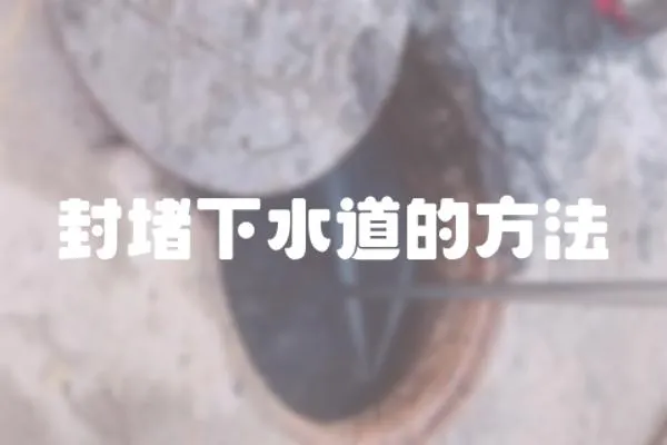 封堵下水道的方法