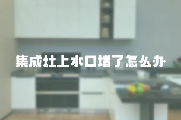 集成灶上水口堵了怎么辦