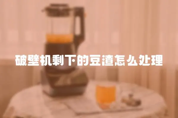破壁機剩下的豆渣怎么處理