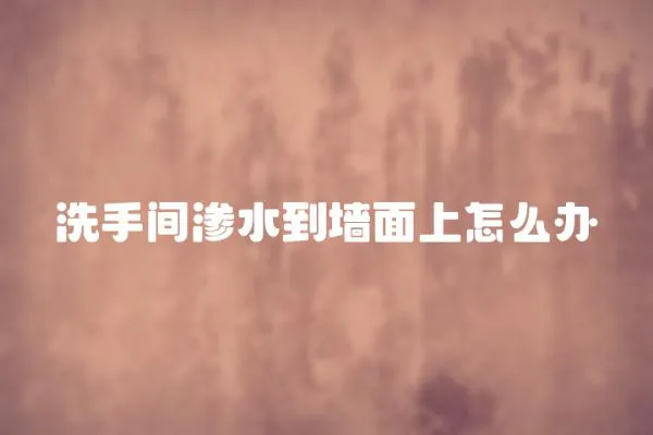 洗手間滲水到墻面上怎么辦