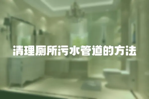 清理廁所污水管道的方法