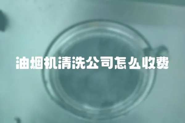 油煙機清洗公司怎么收費