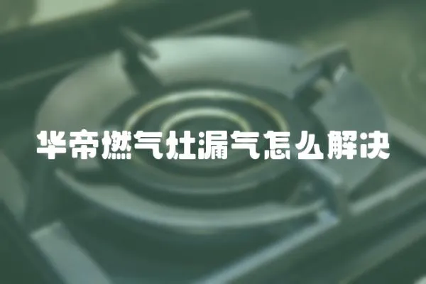 華帝燃氣灶漏氣怎么解決