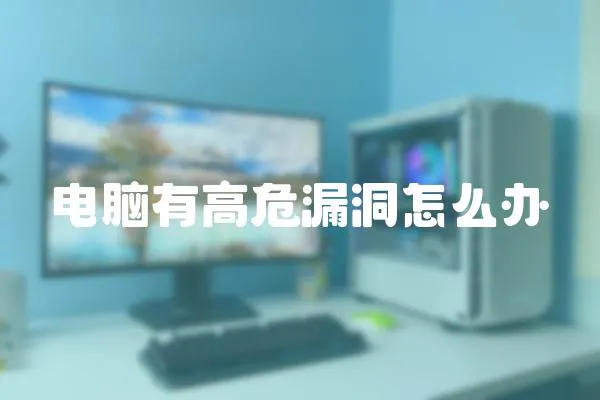 電腦有高危漏洞怎么辦