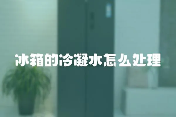 冰箱的冷凝水怎么處理