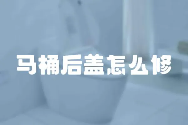 馬桶后蓋怎么修