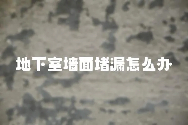 地下室墻面堵漏怎么辦