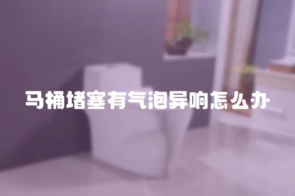 馬桶堵塞有氣泡異響怎么辦