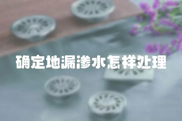 確定地漏滲水怎樣處理