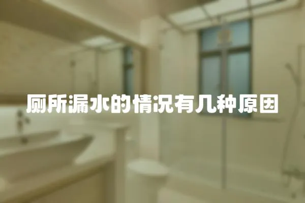 廁所漏水的情況有幾種原因