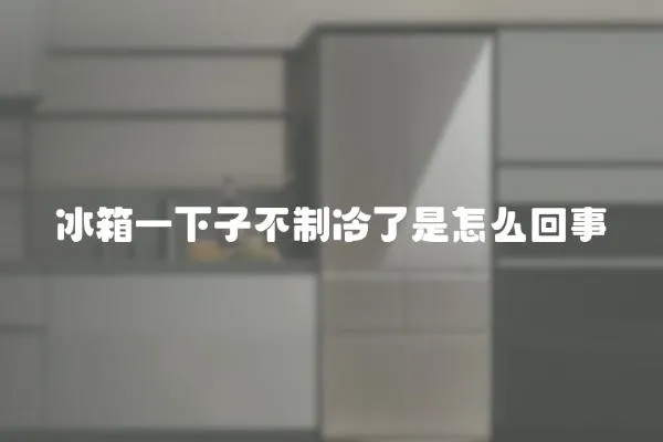 冰箱一下子不制冷了是怎么回事