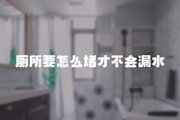 廁所要怎么堵才不會漏水