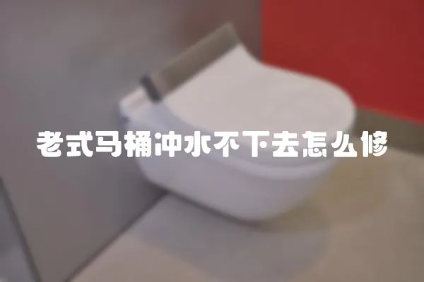 老式馬桶沖水不下去怎么修