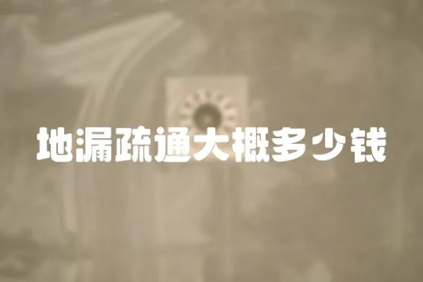 地漏疏通大概多少錢