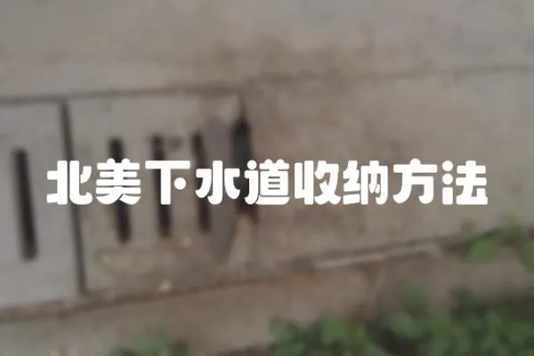 北美下水道收納方法