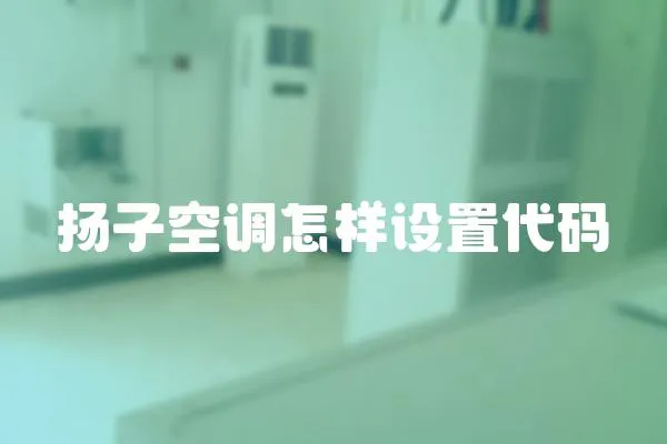 揚子空調怎樣設置代碼