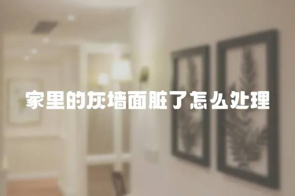 家里的灰墻面臟了怎么處理