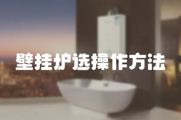 壁掛爐選操作方法