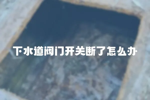 下水道閥門開關斷了怎么辦
