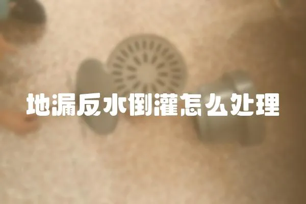 地漏反水倒灌怎么處理
