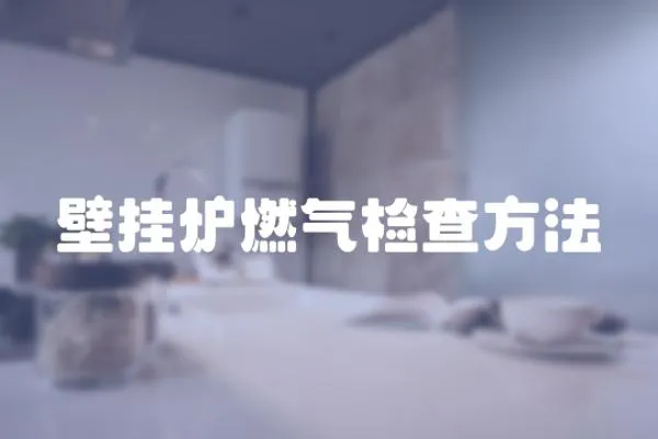 壁掛爐燃氣檢查方法