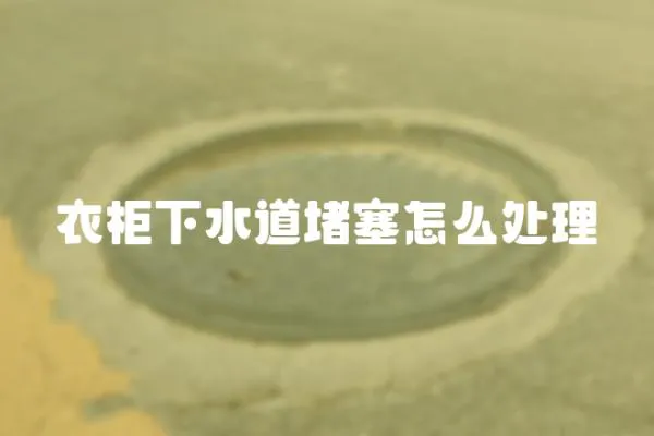 衣柜下水道堵塞怎么處理