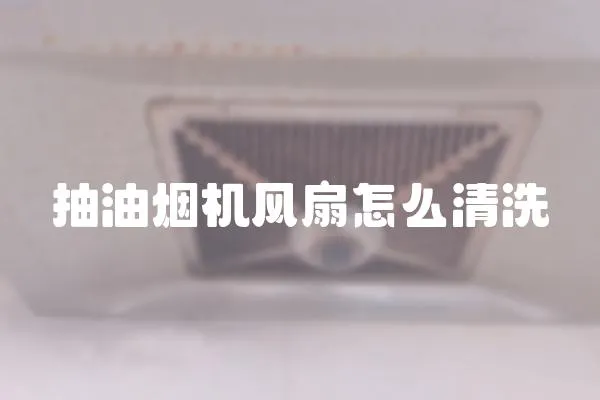 抽油烟机风扇怎么清洗