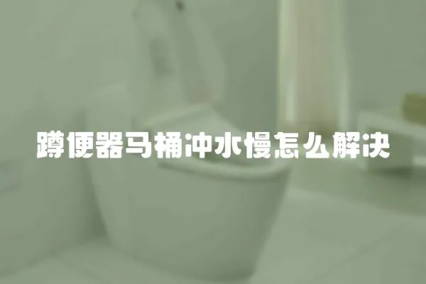 蹲便器馬桶沖水慢怎么解決