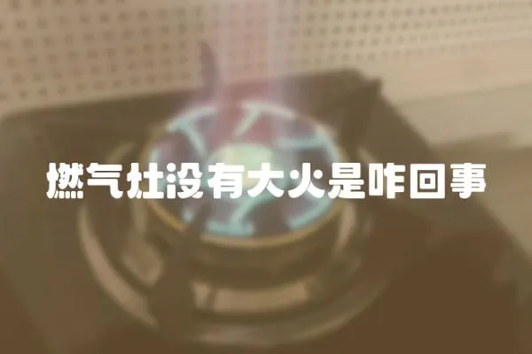 燃氣灶沒有大火是咋回事