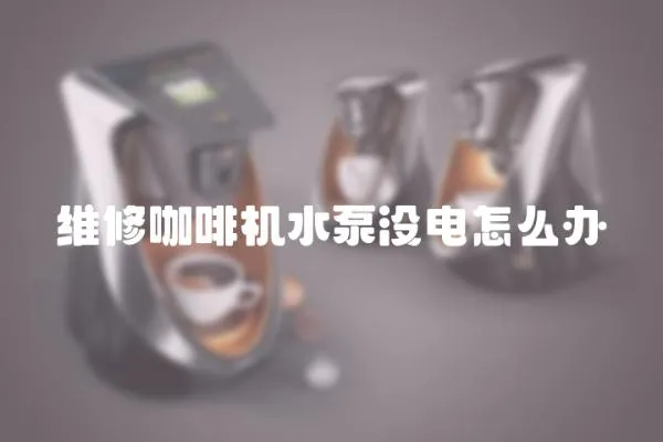 維修咖啡機(jī)水泵沒電怎么辦