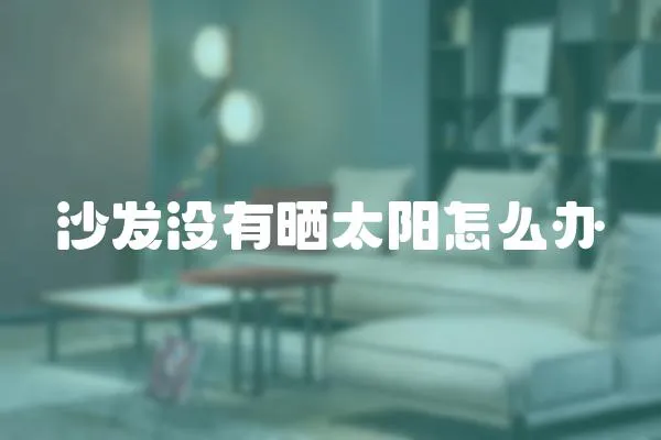 沙發(fā)沒有曬太陽怎么辦