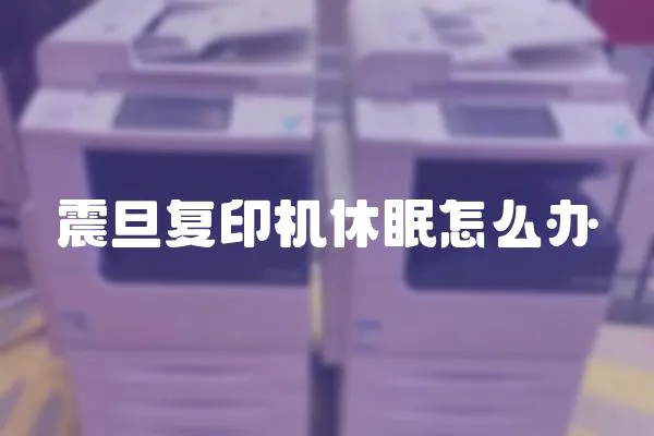 震旦復印機休眠怎么辦
