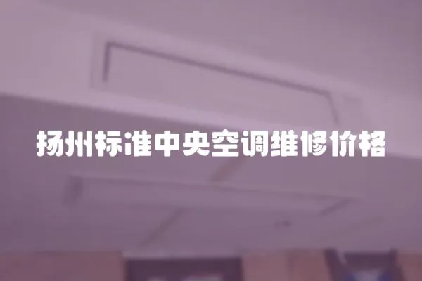 揚州標準中央空調維修價格