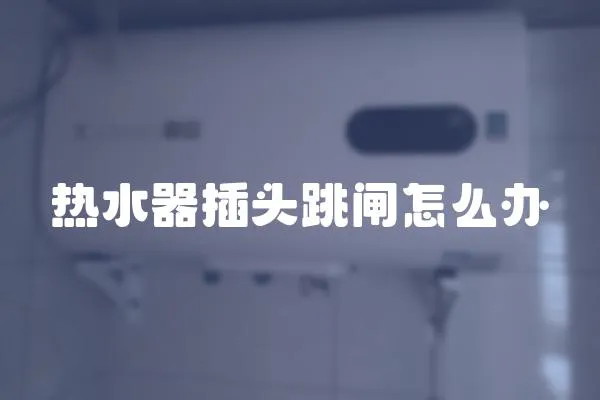 熱水器插頭跳閘怎么辦