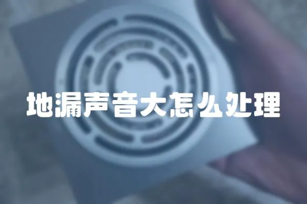 地漏聲音大怎么處理