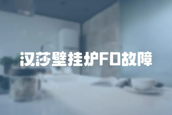 漢莎壁掛爐FD故障
