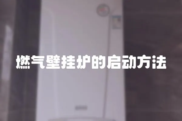 燃?xì)獗趻鞝t的啟動方法