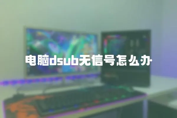 電腦dsub無信號怎么辦