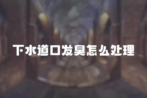 下水道口發臭怎么處理