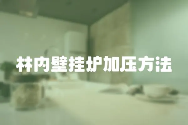 林內壁掛爐加壓方法