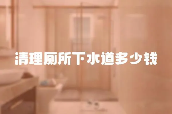 清理廁所下水道多少錢