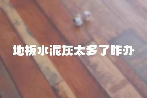 地板水泥灰太多了咋辦