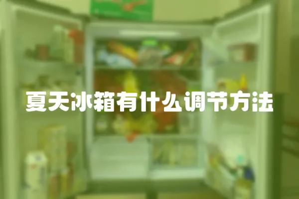 夏天冰箱有什么調節方法